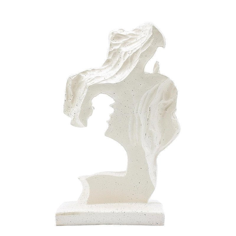 Romantic Couple Under Umbrella Sculpture HandPainted Resin Love Statue, Anniversary & Valentines Day Gift for Home decor