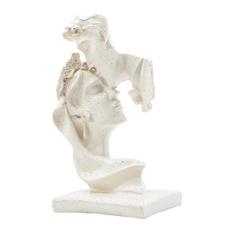 Romantic Couple Under Umbrella Sculpture HandPainted Resin Love Statue, Anniversary & Valentines Day Gift for Home decor